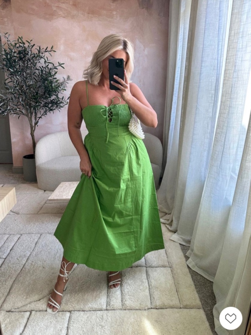Free People Midi Dress with Smocked Bust